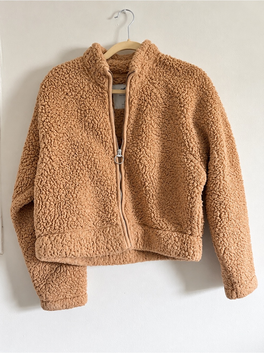Y2K FALL Hollister Camel Teddy Zip-Up Jacket